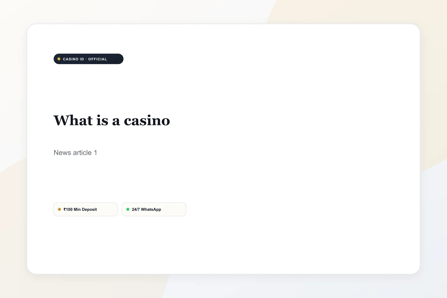 What Is a Casino ID and How Does It Work in India?