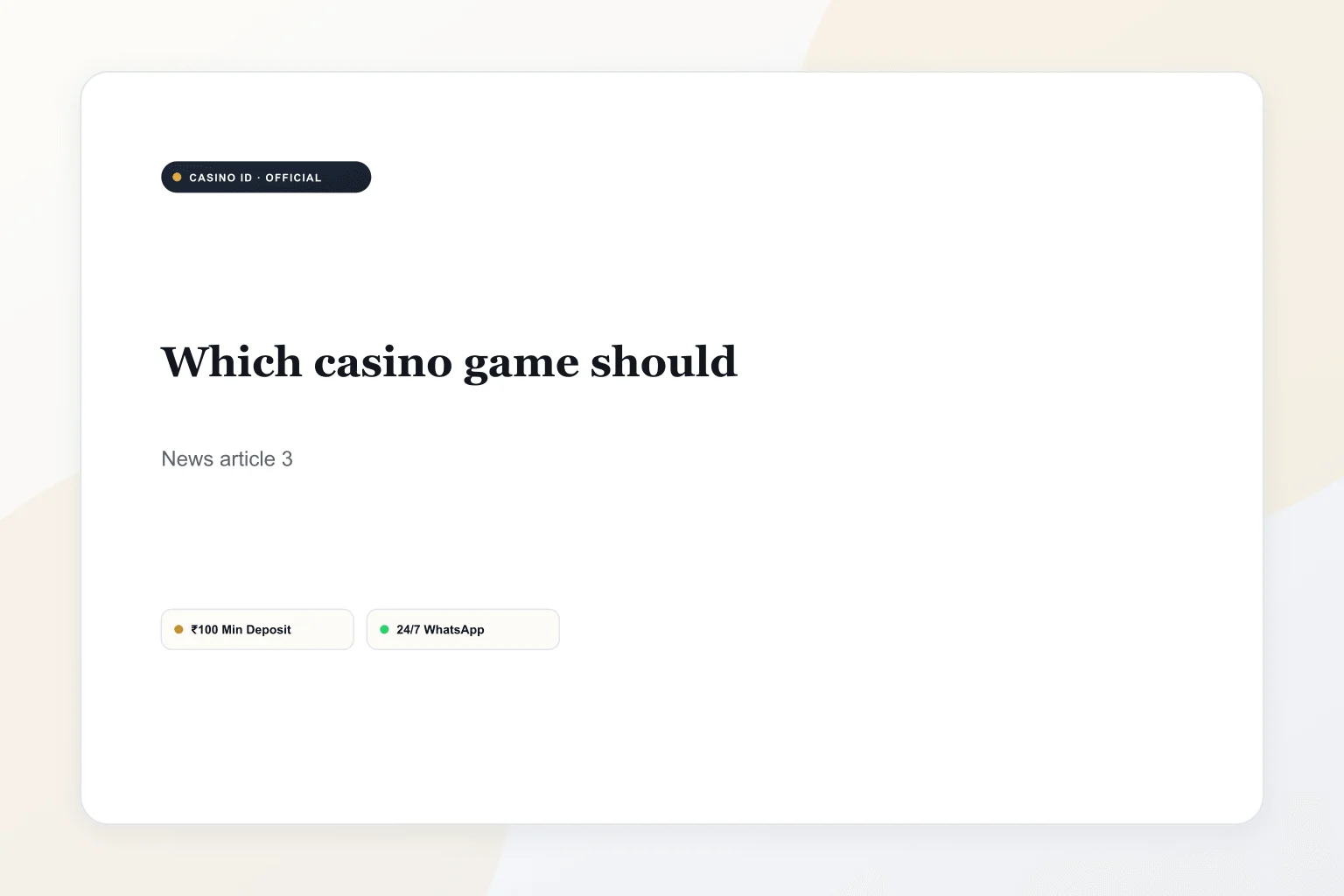 Which Casino Game Should You Play First as a Beginner?