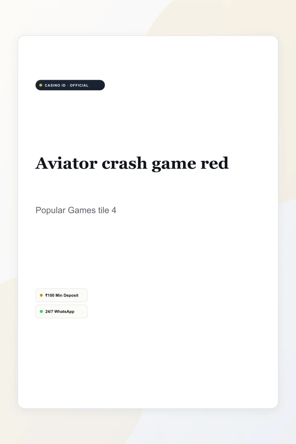 Play Aviator on Casino ID