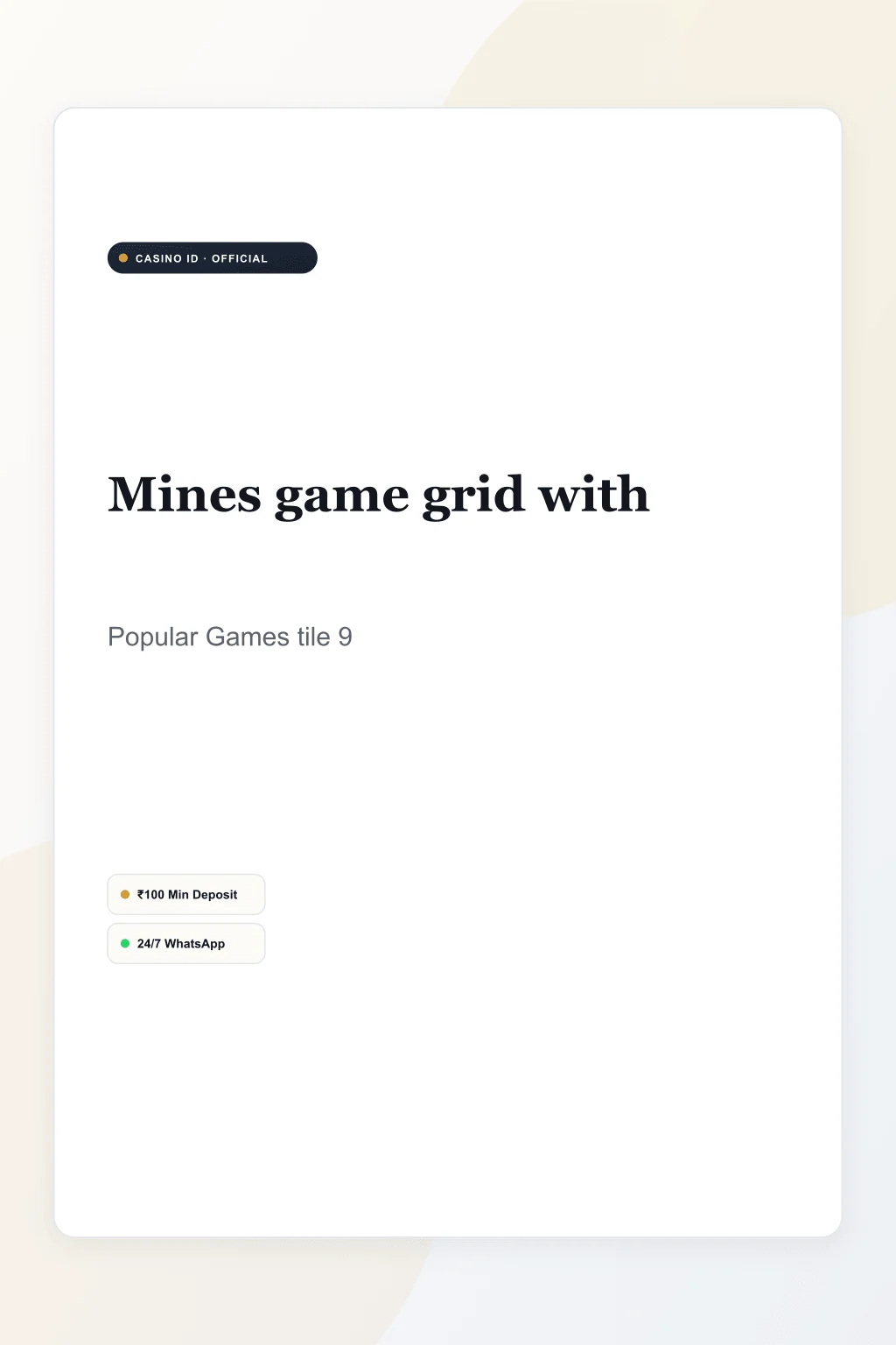 Play Mines on Casino ID