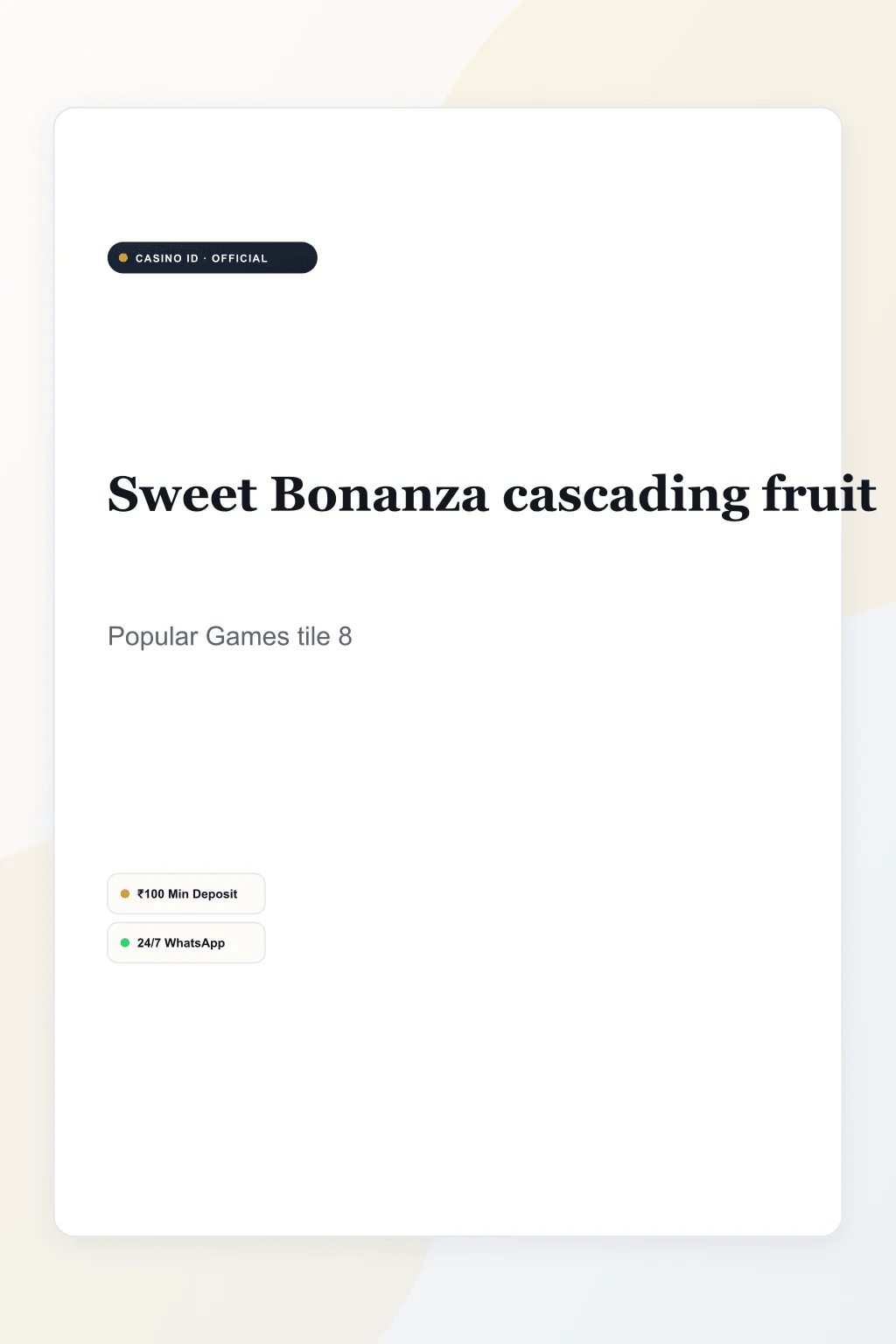 Play Sweet Bonanza on Casino ID